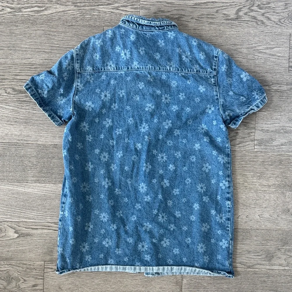 🌼RAGGED PRIEST🌼 Blue Floral Denim Mini Dress, Size M - Picture 9 of 9